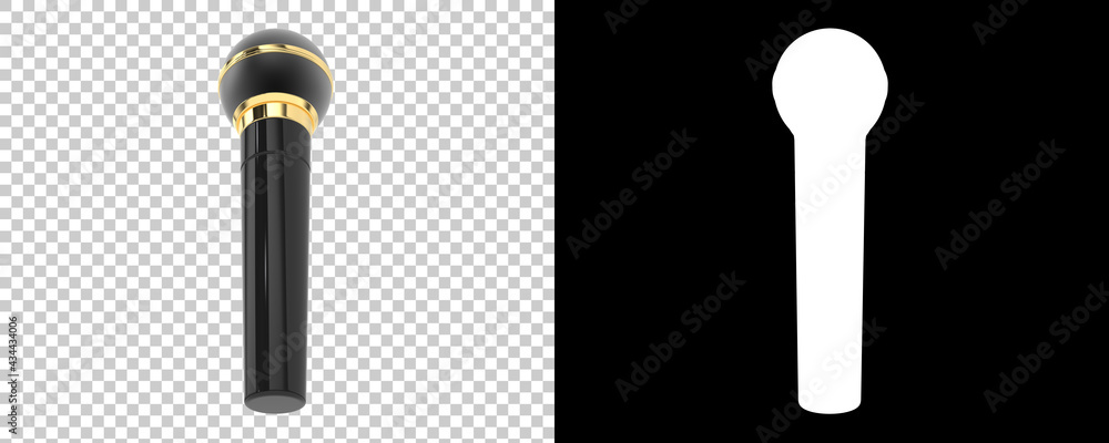 Aufkleber mike isolated on background with mask. 3d rendering - illustration