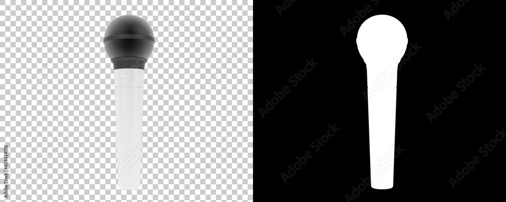 Aufkleber mike isolated on background with mask. 3d rendering - illustration