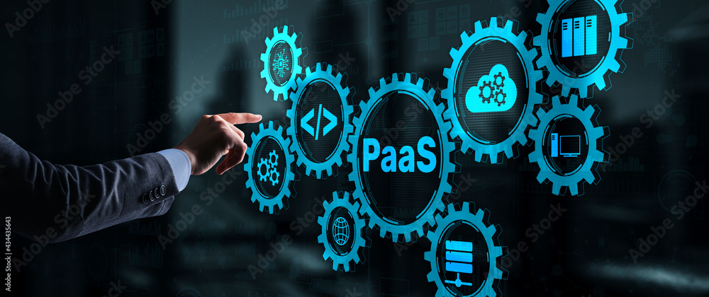Poster paas platform as a service. cloud computing services concept