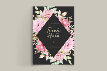 soft pink watercolor wedding card set