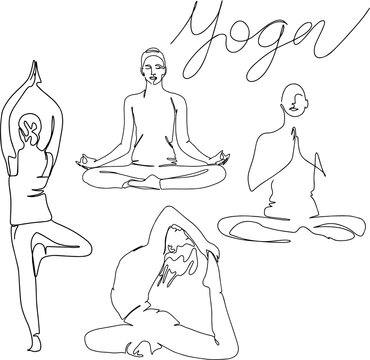 Yoga Line Drawing Images – Browse 108,103 Stock Photos, Vectors, and Video