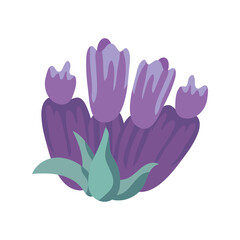 Fototapeta premium cute lavender flowers and leafs