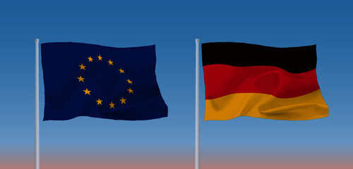 EUとドイツの旗