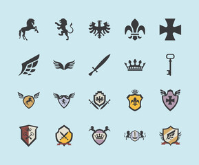 Naklejka premium twenty coats of arms