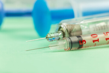 close up of a syringe to inject a medication
