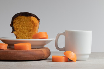 Carrot cake, Brazilian dessert, top view.