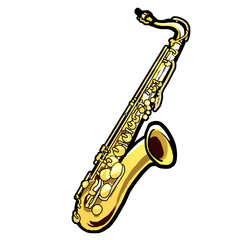Simple and realistic saxophone illustration