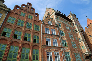 Fototapeta na wymiar Beautiful facade of Tenement houses - Gdansk, Poland