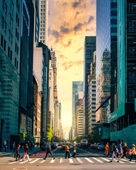 street city skyline New York people traffic reflection sun buildings life beautiful cute 