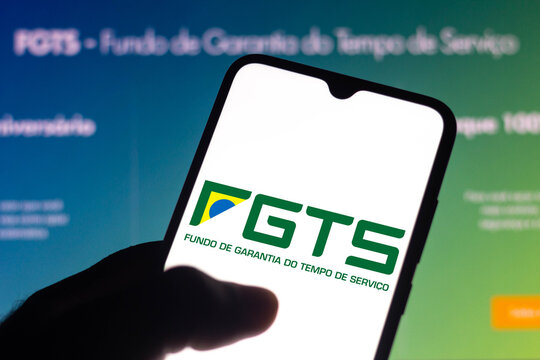 May 19, 2021, Brazil. In this photo illustration the Fundo de Garantia do Tempo de Servi&ccedil;o (FGTS) logo seen displayed on a smartphone screen.