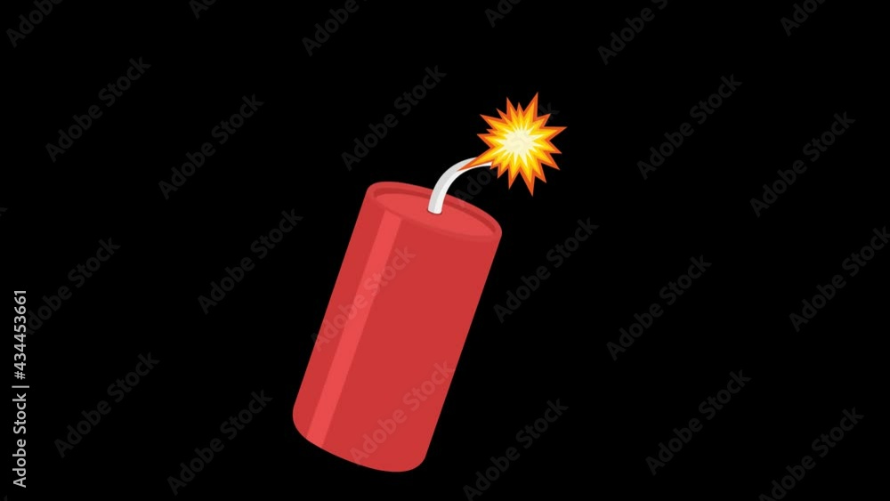 Poster animation of the explosion of a dynamite with the wick lit