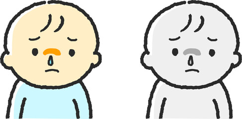 A child still have a runny nose.