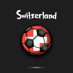 Soccer ball with Switzerland national flag colors