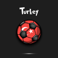 Soccer ball with Turkey national flag colors