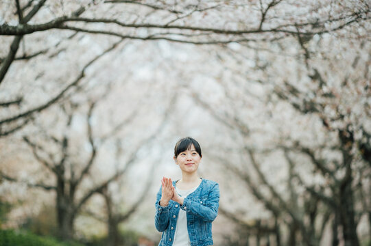 【手話】（女性）「桜1」