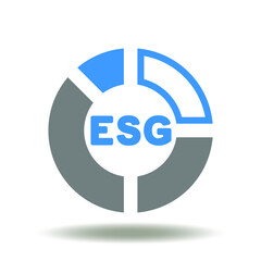 ESG abbreviation with round chart vector illustration. Environmental Social Governance Symbol.