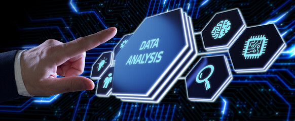 Data Analysis for Business and Finance Concept. Information report for digital business strategy. Business, technology, internet and networking concept.