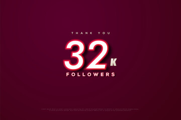 Thank you 32k followers with blurred red number edges.