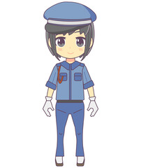 シンプルな女性警備員のイラスト素材
