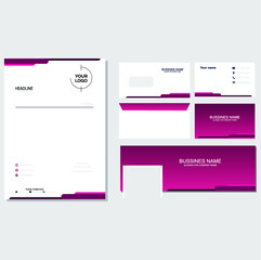 Brand identity bundle red template design vector 1
