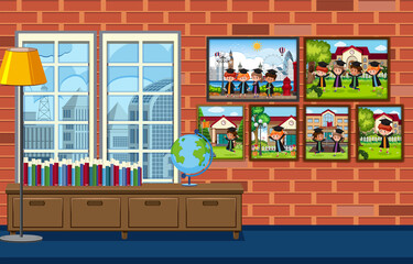 Blank living room interior scene