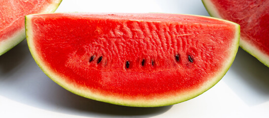 Watermelon on white background. Summer background concept.