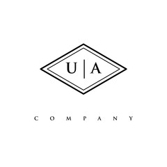 initial UA logo design vector