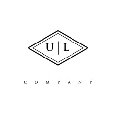initial UL logo design vector