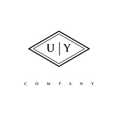 initial UY logo design vector