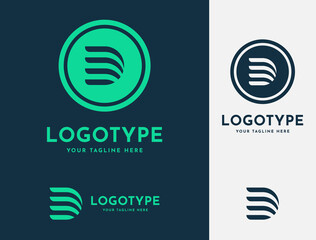 Initial Letter D Modern Logo design Template. Alphabet D Flat Logotype for your Business, Corporate, or Website. Dynamic letter D Stripes Symbol.