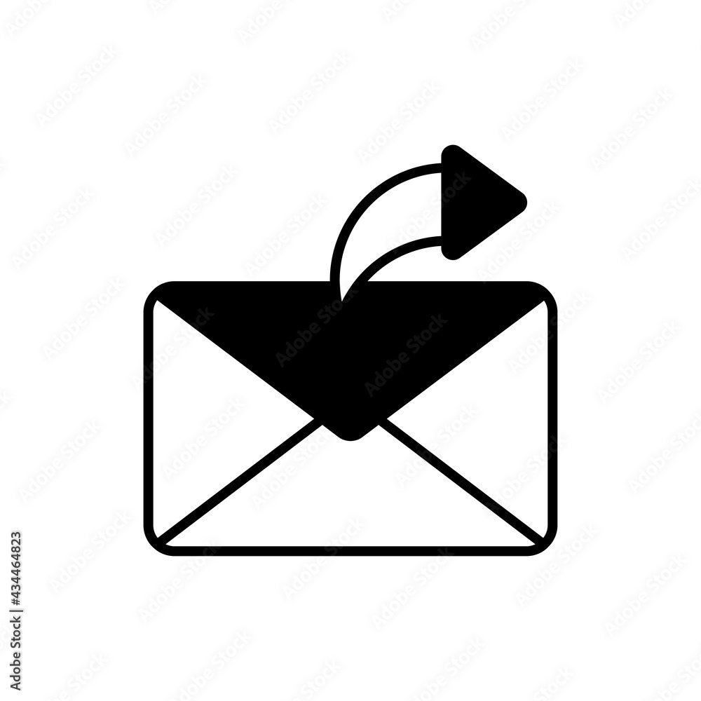 Poster mail sending vector solid icon style illustration. eps 10 file