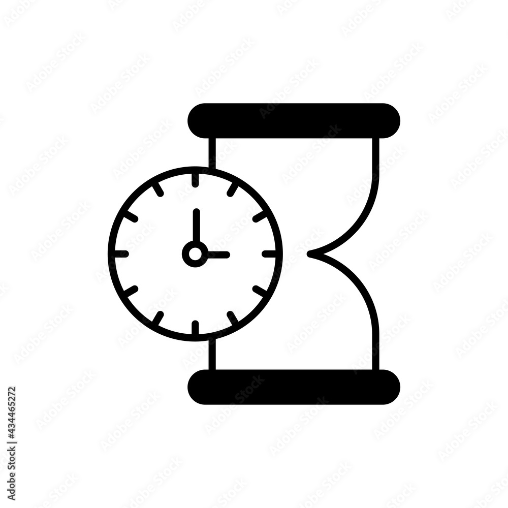Poster processing time vector solid icon style illustration. eps 10 file