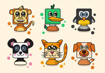 Fototapeta premium square head animal