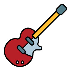 guitar electric using soft color and filled line style