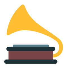 gramophone using soft color and flat style