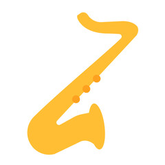 saxophone using soft color and flat style