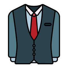 suit using soft color and filled line style