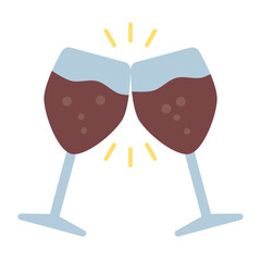 cheers using soft color and flat style