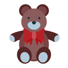 teddy bear using soft color and flat style