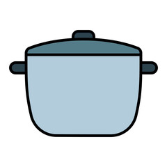 crock pot for boiling using soft color and filled line style