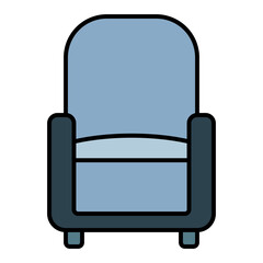 chair with armchair modern using soft color and filled line style