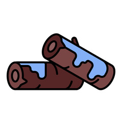 firewood in winter using soft color and filled line style