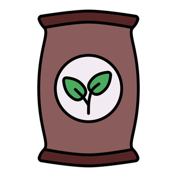 brown bag with green leaves clip art preview