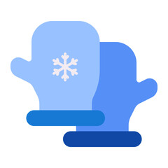 wear gloves in winter using soft color and flat style