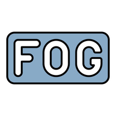 a sign of foggy environment using soft color and filled line style