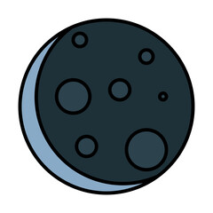 lunar eclipse process using soft color and filled line style