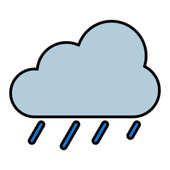 cloud rain weather using soft color and filled line style