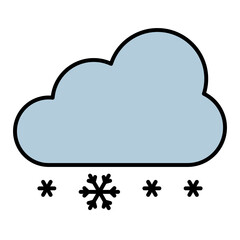 cloud snow weather using soft color and filled line style