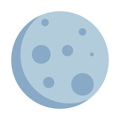 moon at night using soft color and flat style