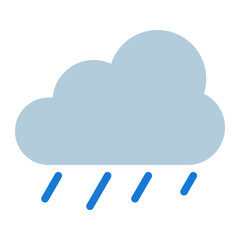 cloud rain weather using soft color and flat style